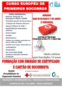 CARTAZ CURSO EUROPEU PRIMEIROS SOCORROS